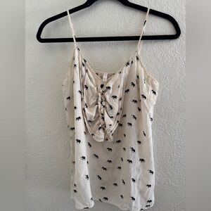 Yumi Kim Cream Camisole with Ruched Tie Front